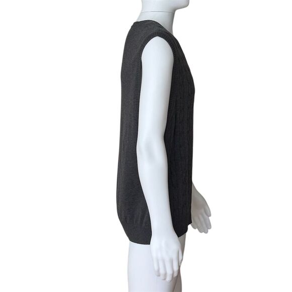 Club Room Men's Cable Knit V-Neck Sweater Vest Gray Size L - Picture 3 of 7